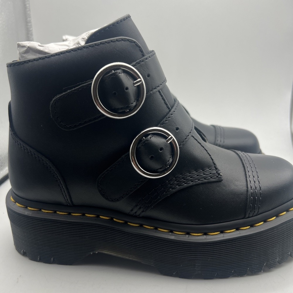 Dr. Martens Women's Devon Napa LUX Platform Boots Black Size 6 Women's NWB